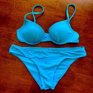 Small Blue Victorias Secret Push Up Bikini